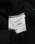 "Yves Saint Laurent" 80's-90's Minimal black wool v-neck sweater