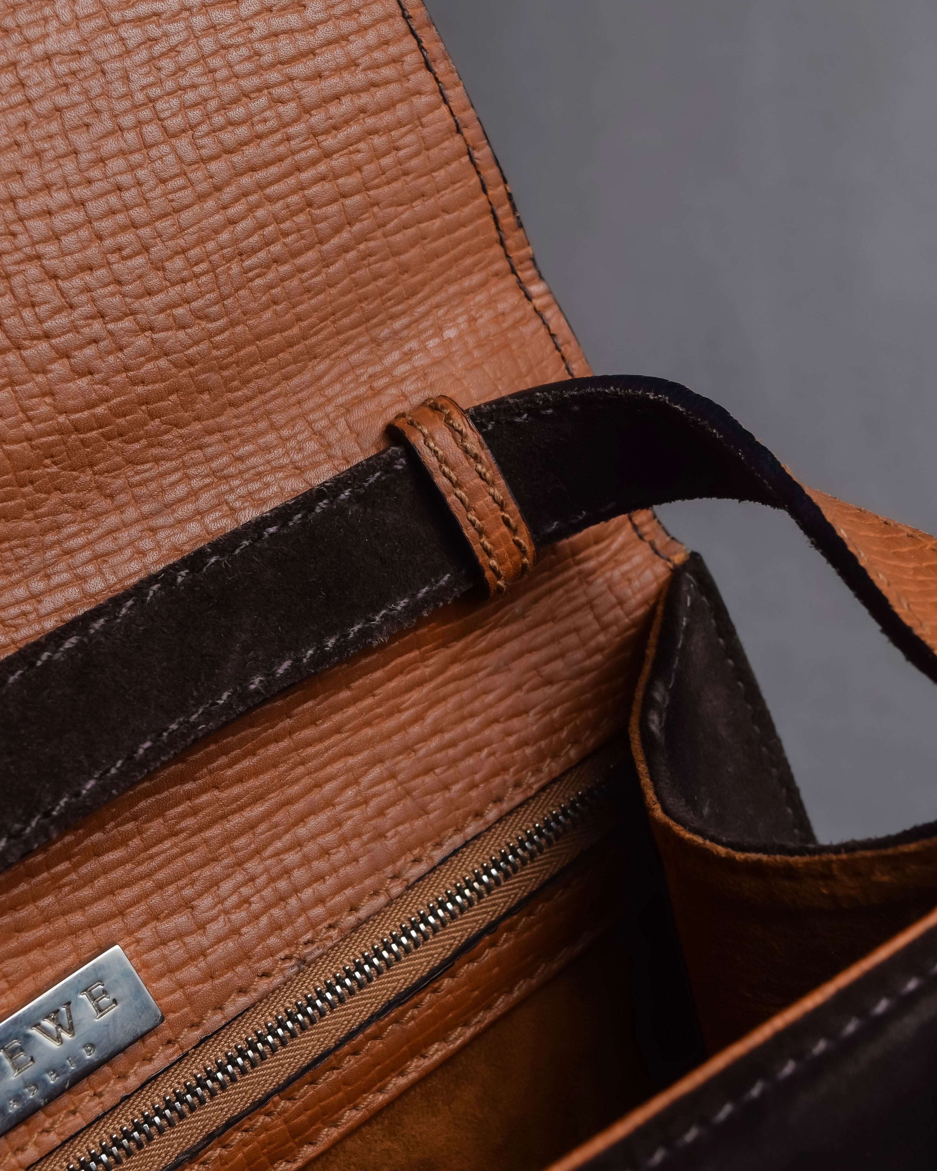 "LOEWE" Textured suede panel barcelona shoulder bag