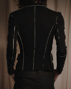 "Donna Karan" Contrast piped tailored jacket