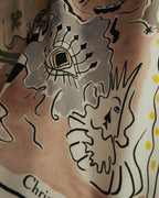 "Christian Dior" 2010's Modern surrealist trump print silk scarf