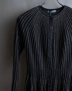 "Alexandar McQueen" Waist-shape detail vertical stitch cardigan