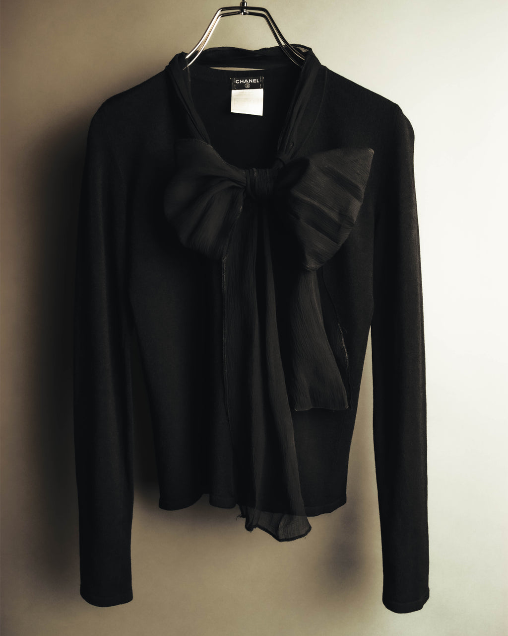 -SPECIAL- "CHANEL" 04AW Sheer bow-tie knit top