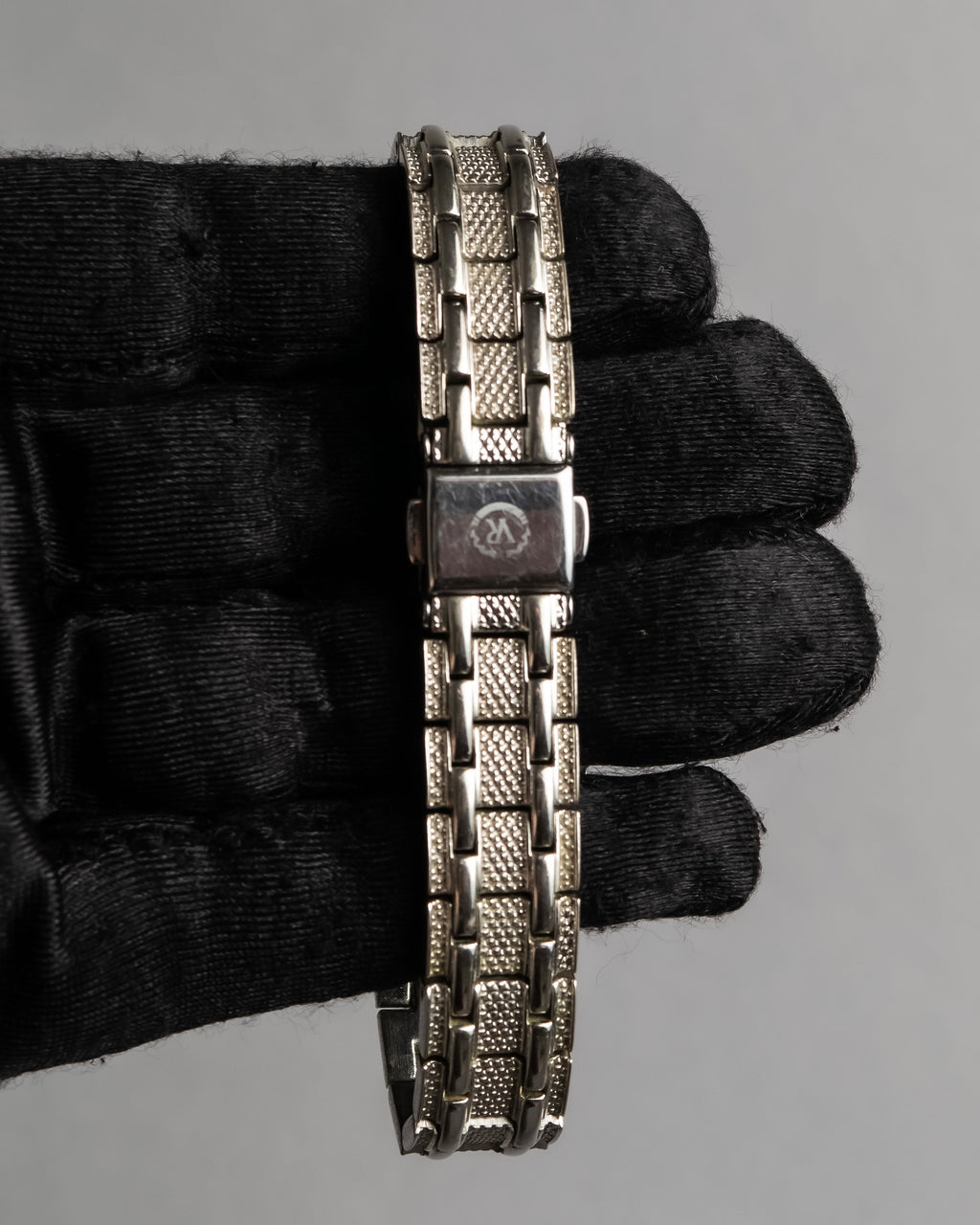 "VALENTINO ROLENTA" Green stone design square watch bracelet