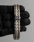 "VALENTINO ROLENTA" Green stone design square watch bracelet