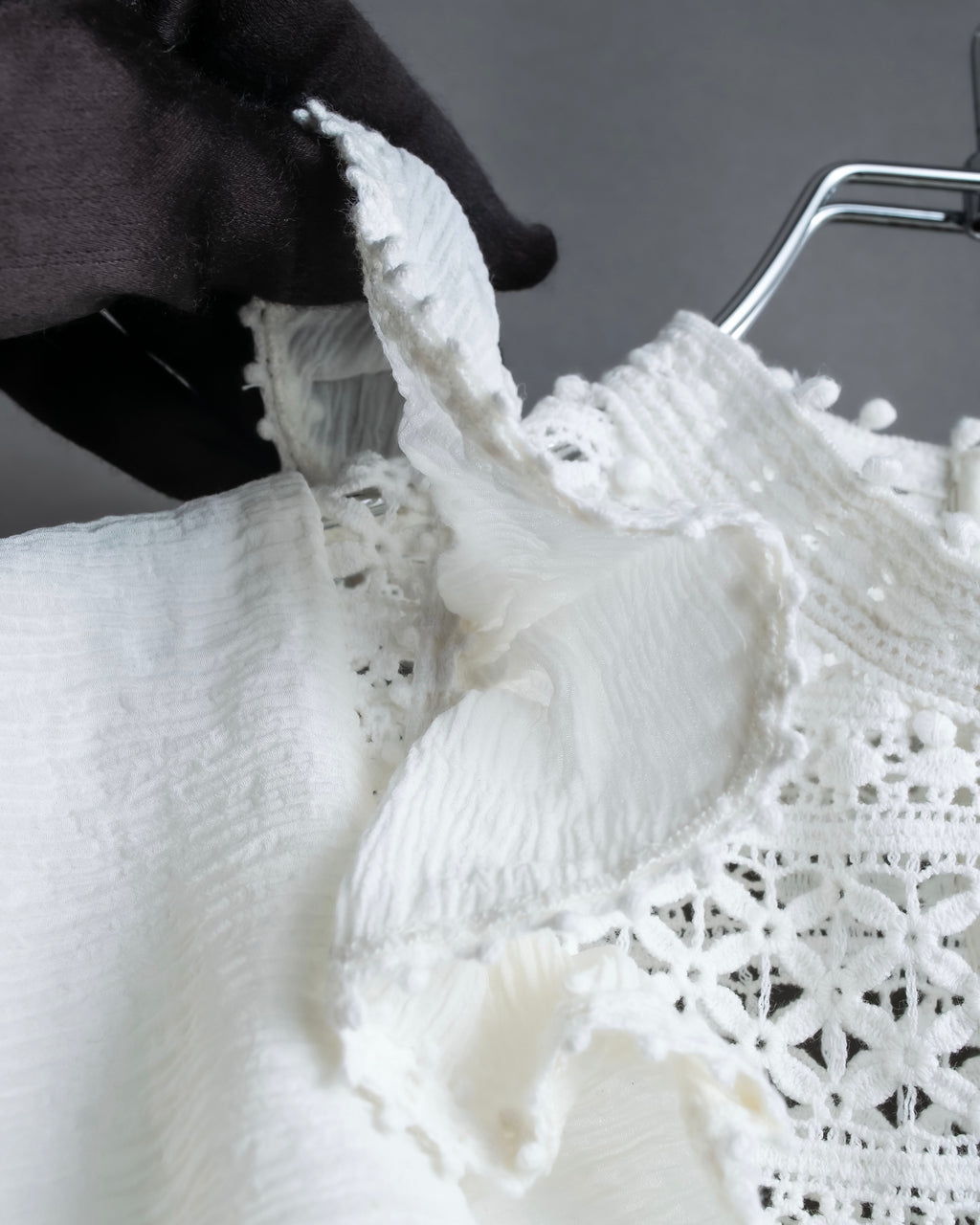 "ISABEL MARANT" Lace knit frill docking sheer blouse