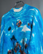 "PRADA" Abstract all over print mohair blend knit