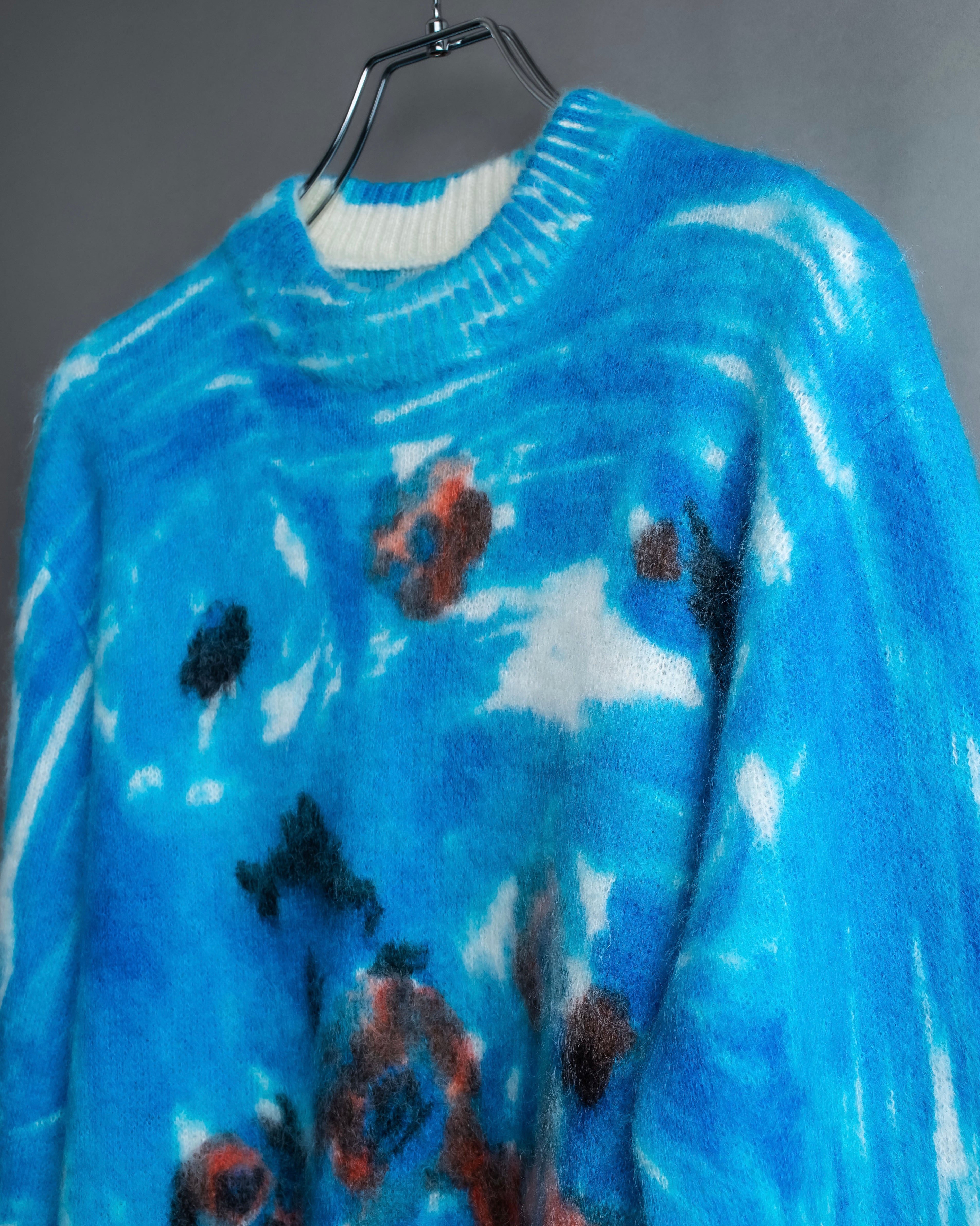 "PRADA" Abstract all over print mohair blend knit