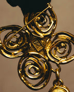 "Yves Saint Laurent" 80's-90's Baroque faux pearl brooch
