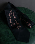 "JEAN PAUL GAULTIER" Leaf motif embroidered silk neck tie