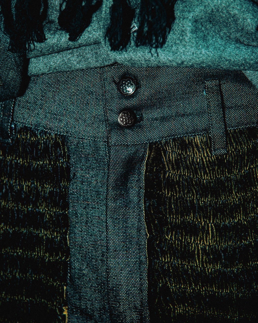 -REF process-
 Velour ruched bell bottoms