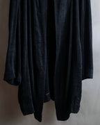 "ISSEY MIYAKE PERMANENT" Large shawl collar silk long cardigan