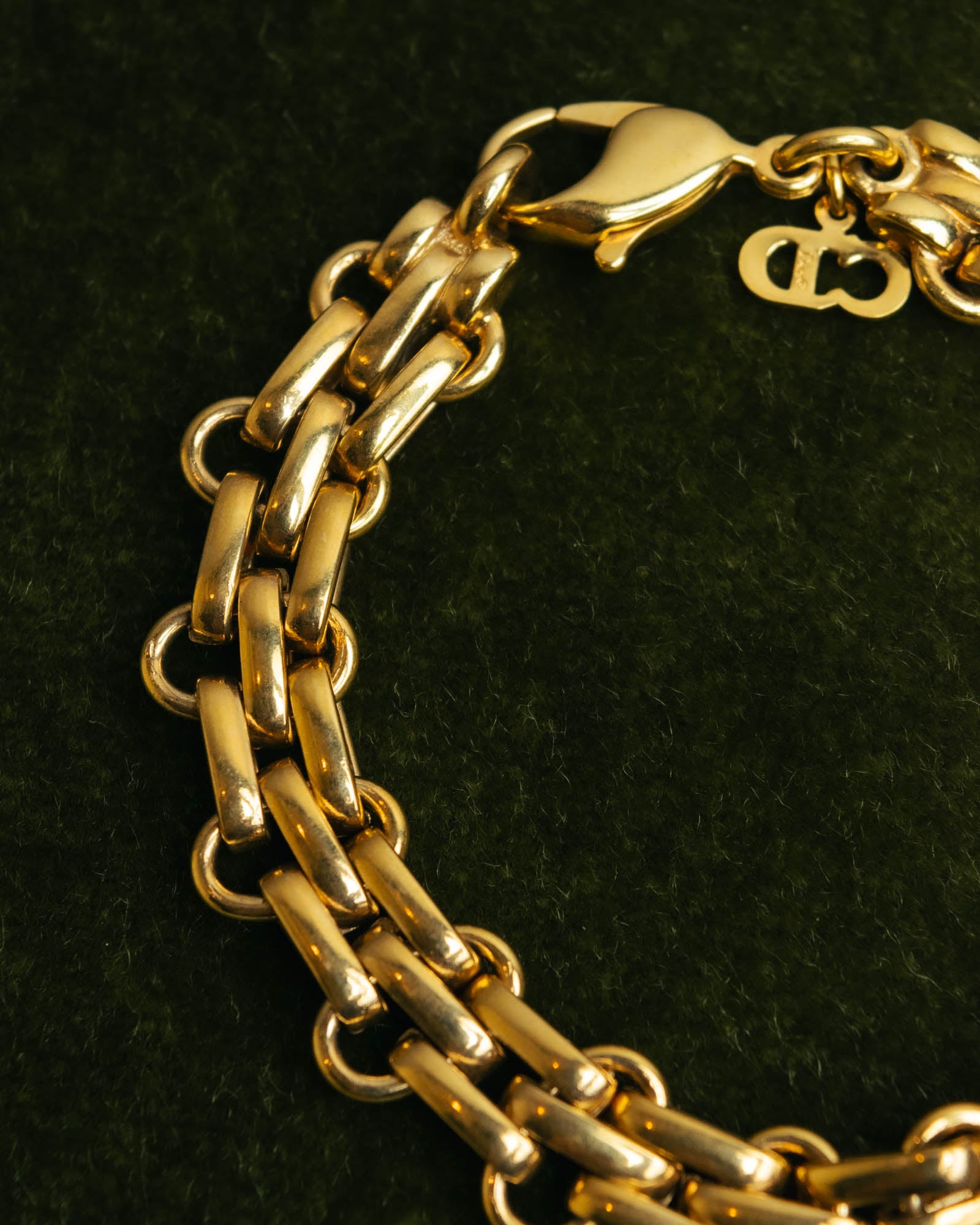 "Christian Dior" 80's-90's Gold-tone chain bracelet
