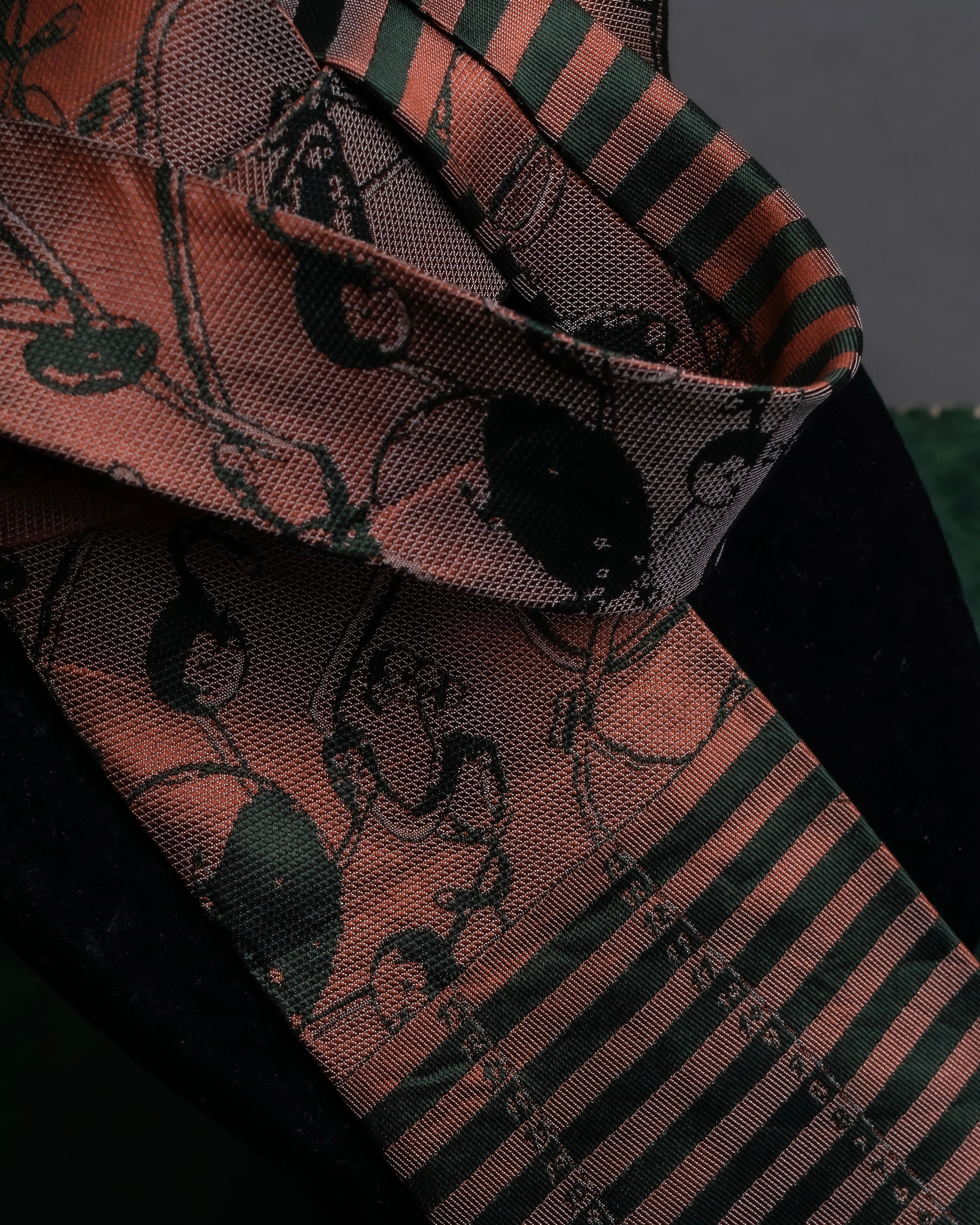 "JEAN PAUL GAULTIER HOMME" Drawing camouflage design silk neck tie