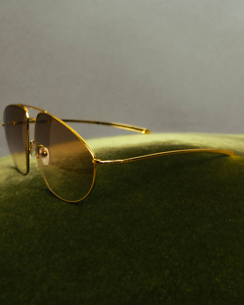 "GUCCI" Classic gold metal aviator sunglasses