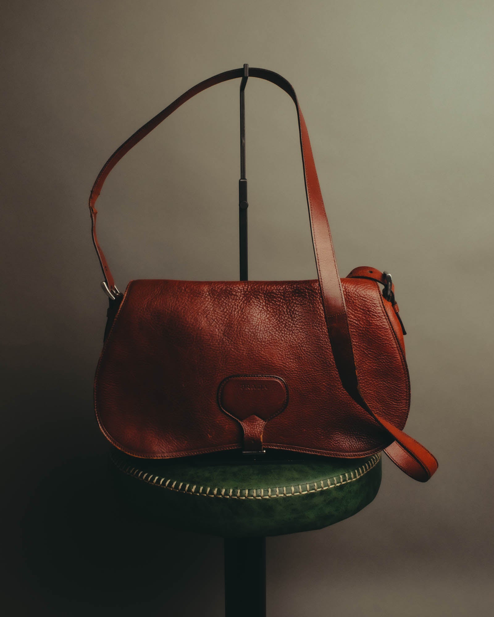 "PRADA" 90's-00's Pebbled leather shoulder bag
