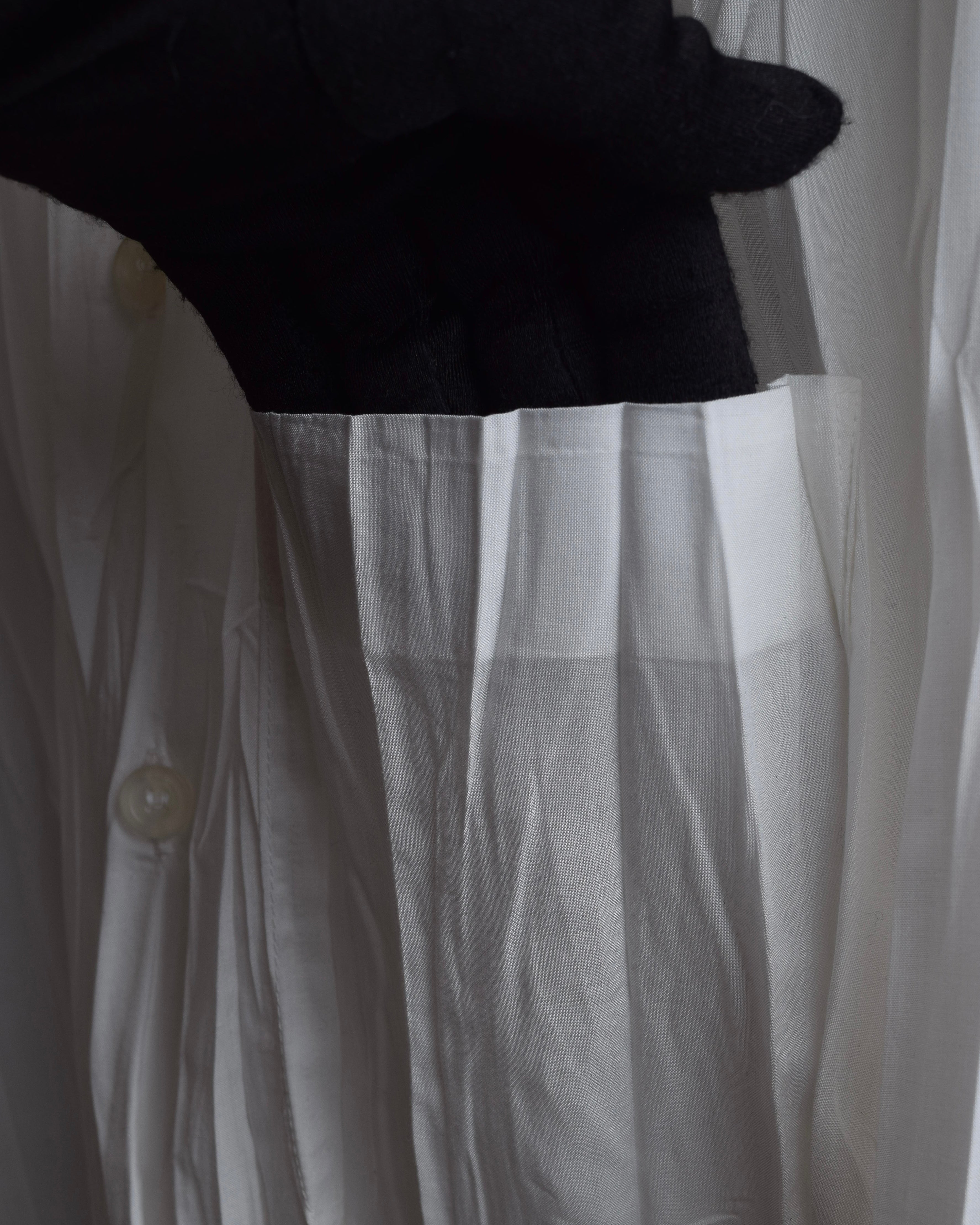 "ISSEY MIYAKE" Pleated design polyester long shirt