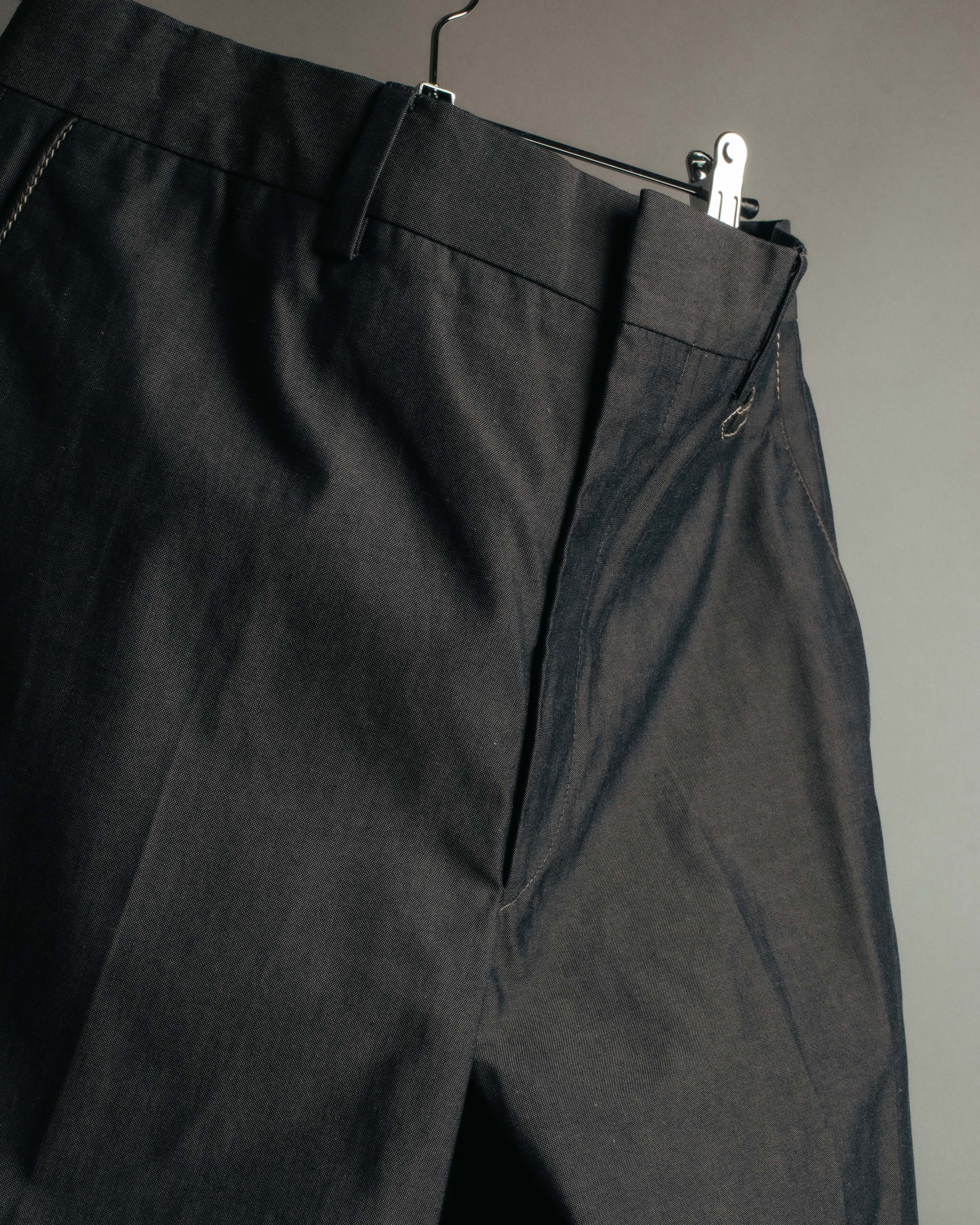 -SPECIAL- “HERMÈS” 1998-00’s Leather trimmed tailored trousers