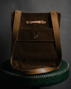 "GUCCI" 60’s-70’s suede and leather shoulder bag