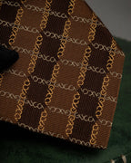 "GUCCI" Chain plaid design silk neck tie