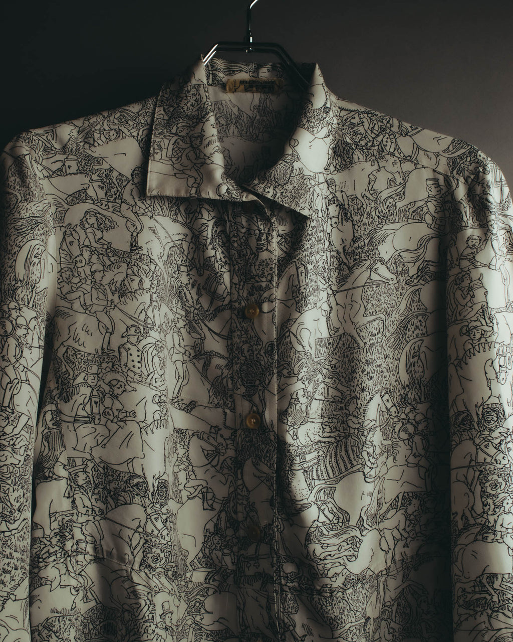 "Hermès" 70's-80's Scarf print shirt
