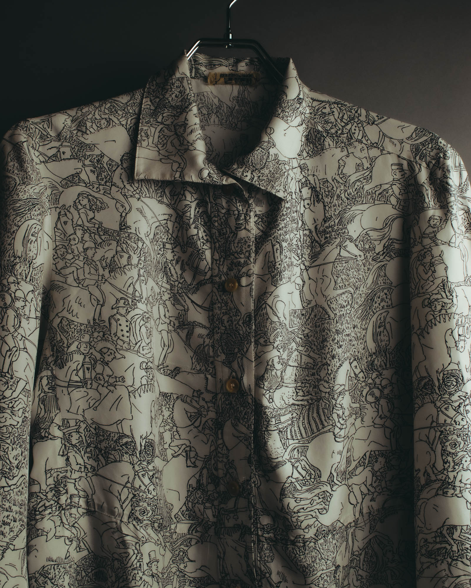 "Hermès" 70's-80's Scarf print shirt