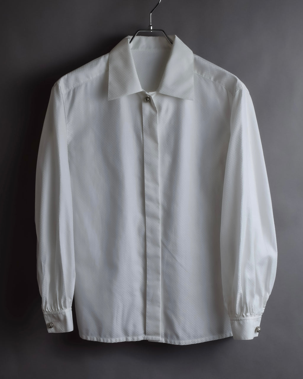 "Christian Dior" Diamond pattern woven metal button shirt