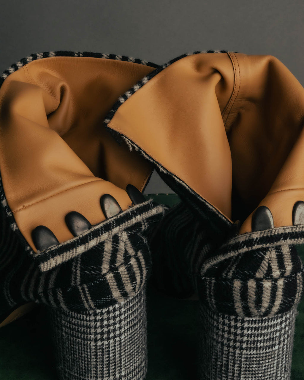 -SPECIAL- "Maison Margiela"2015's Tabi striped fabric ankle boots
