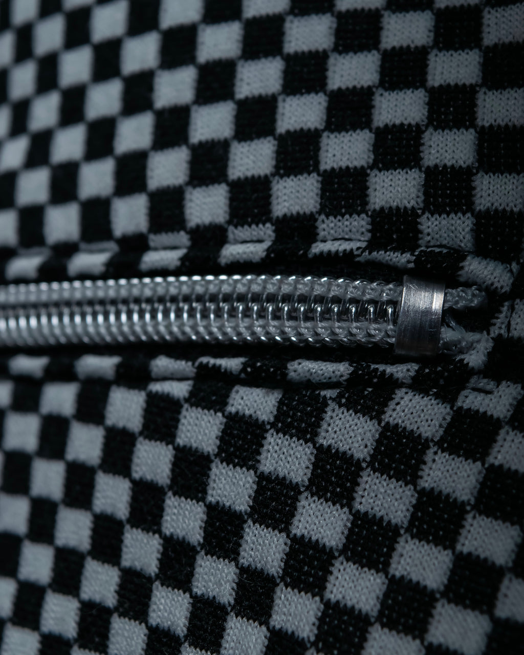 “VERSACE” checkered pattern zip pocket pull over
