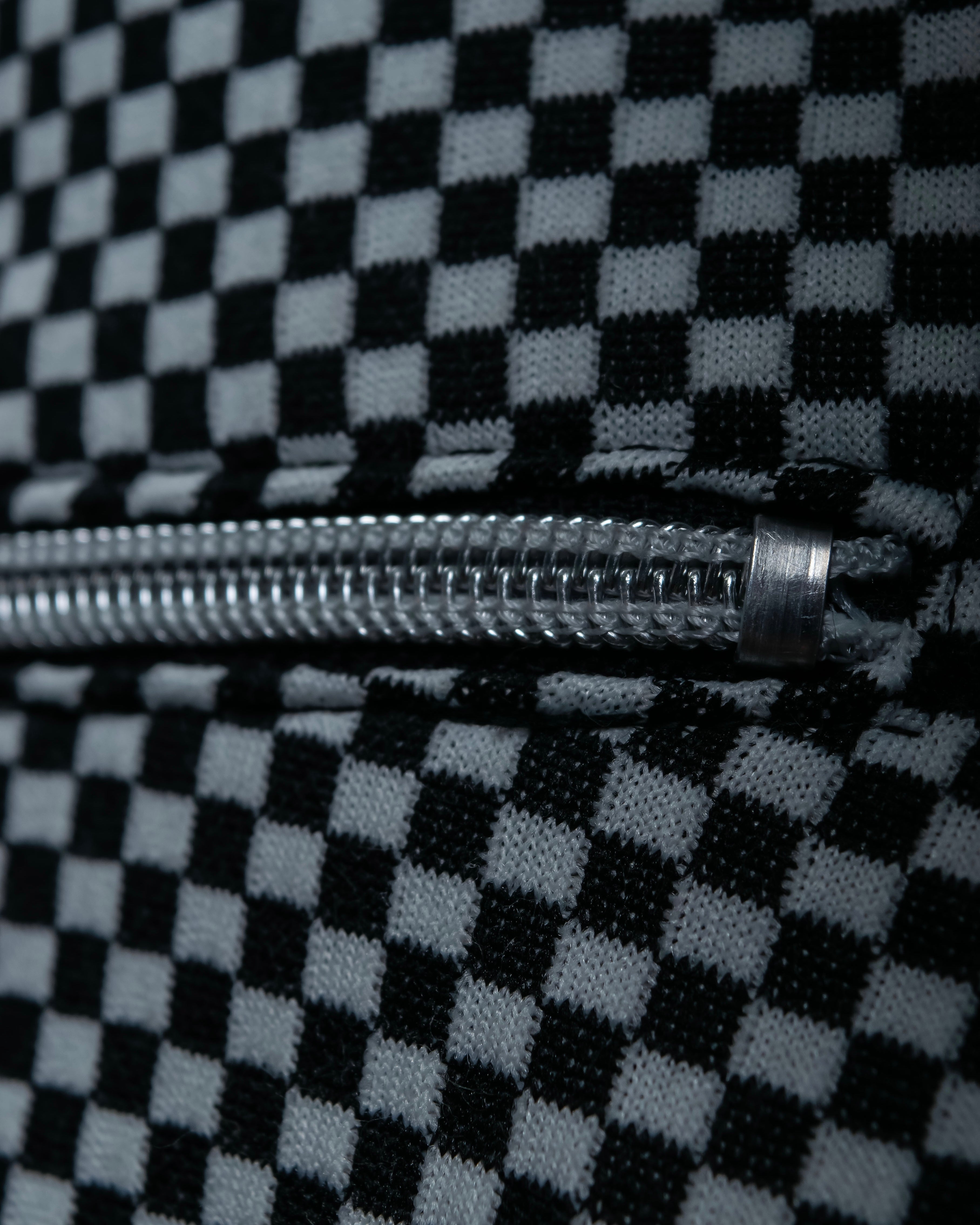 “VERSACE” checkered pattern zip pocket pull over