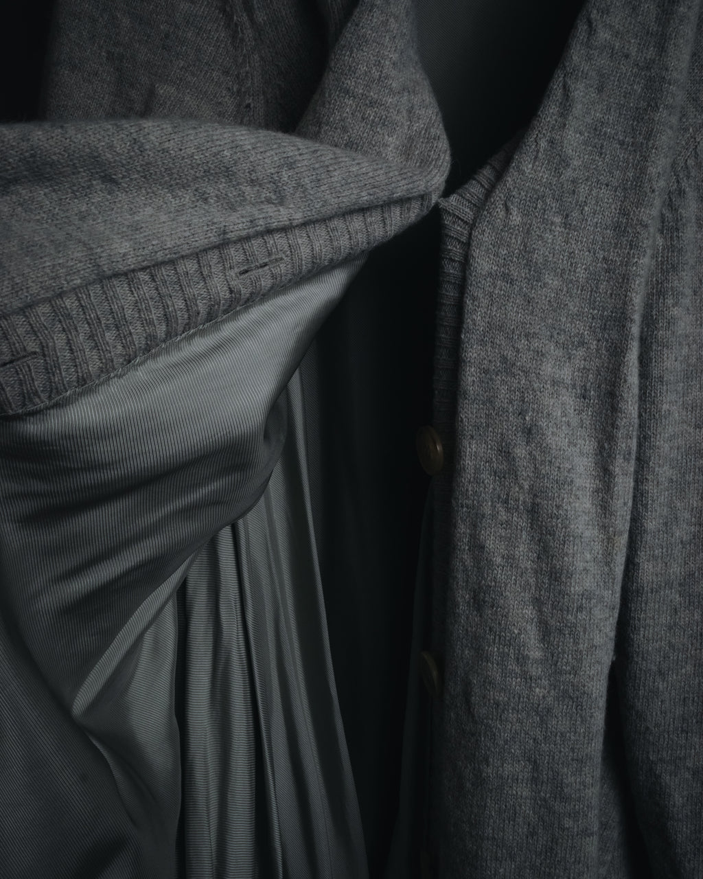 "Maison Margiela" 17AW belted gown knit coat