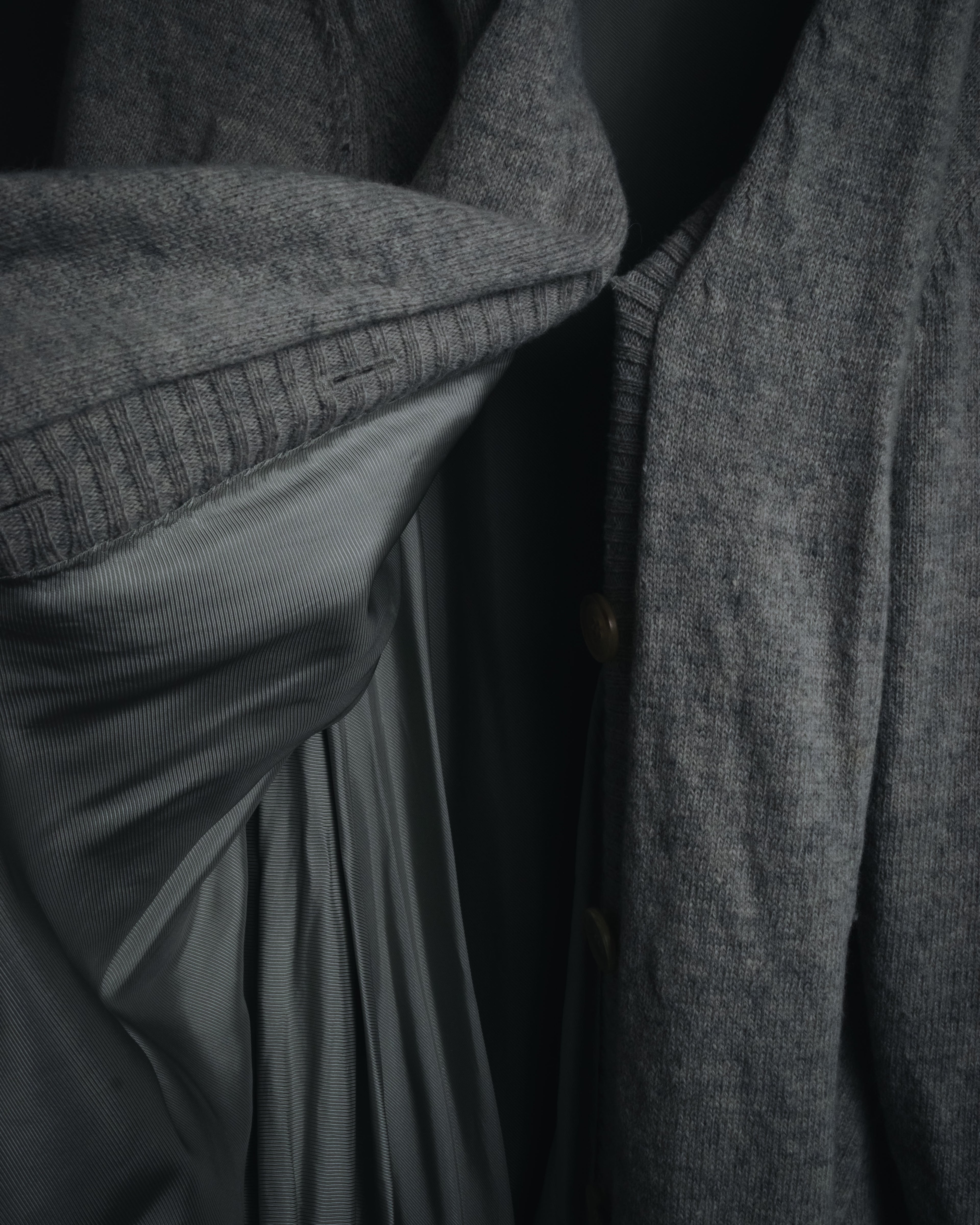 "Maison Margiela" 17AW belted gown knit coat