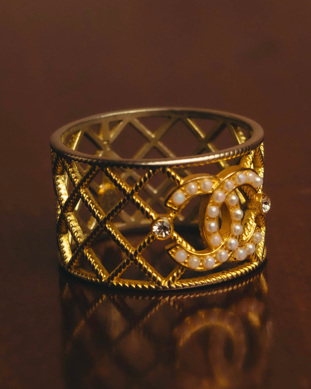 -SPECIAL- “CHANEL“ 2021 AW Pearl quilted CC ring