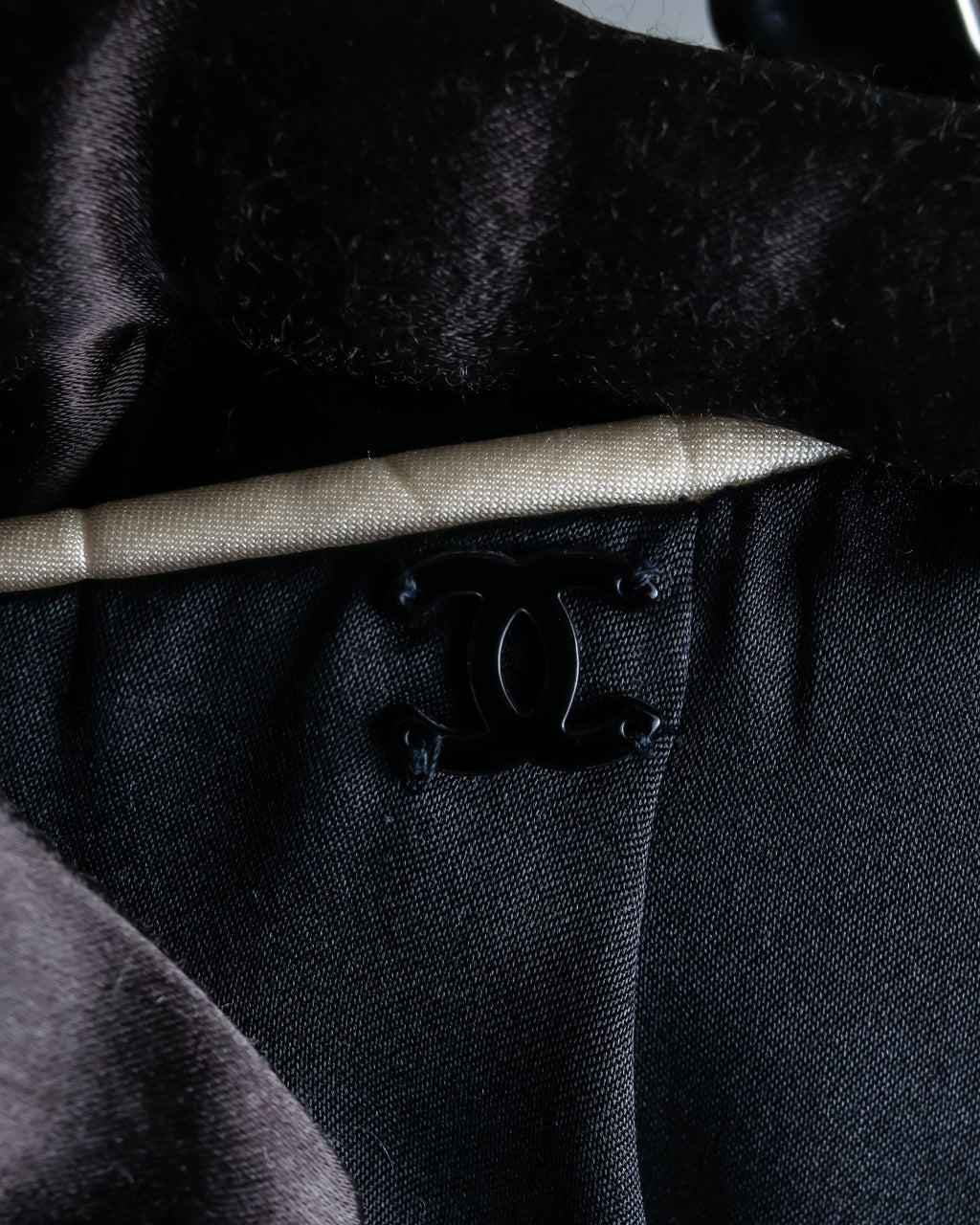 “CHANEL” Designed hem silk flare pants