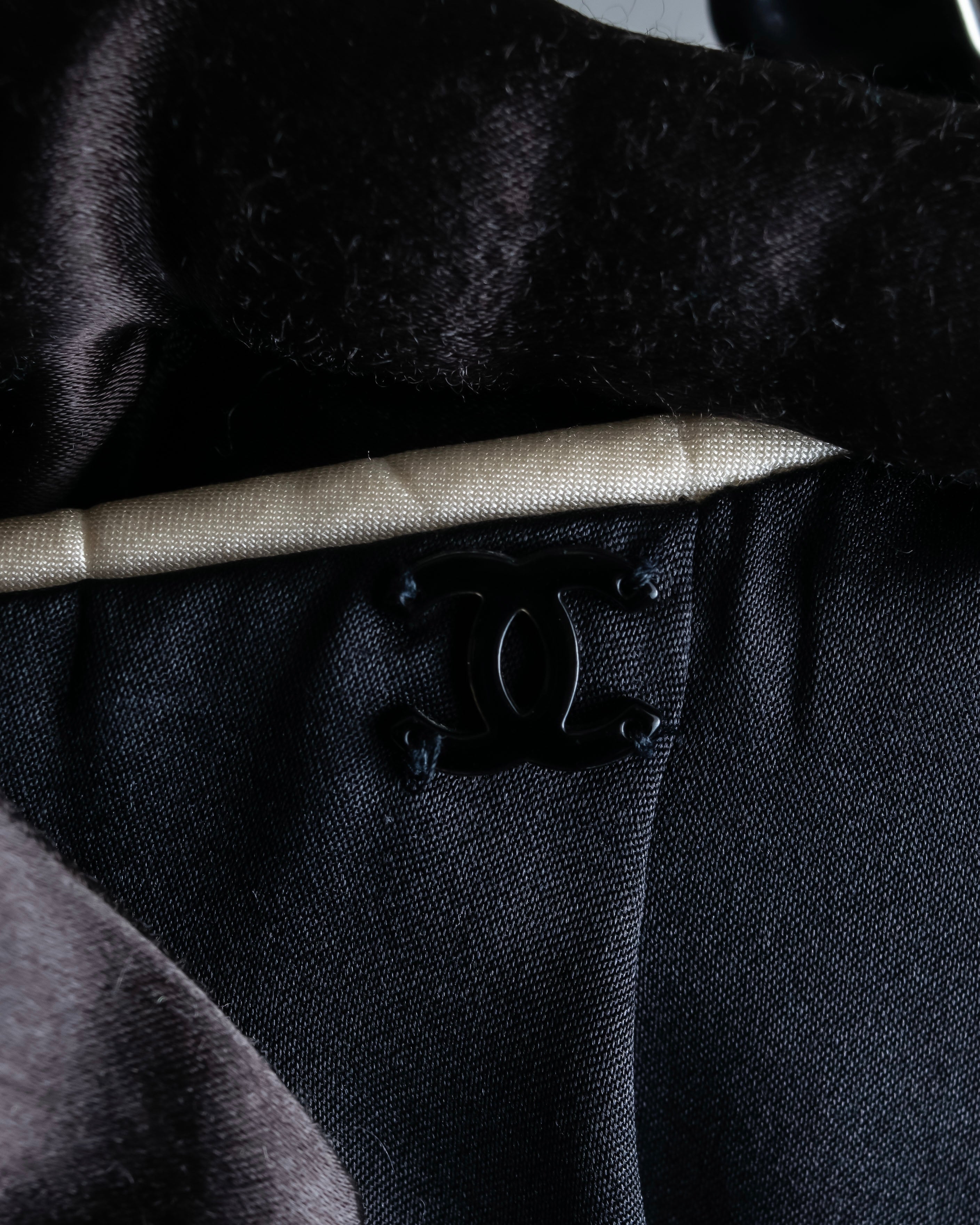 “CHANEL” Designed hem silk flare pants