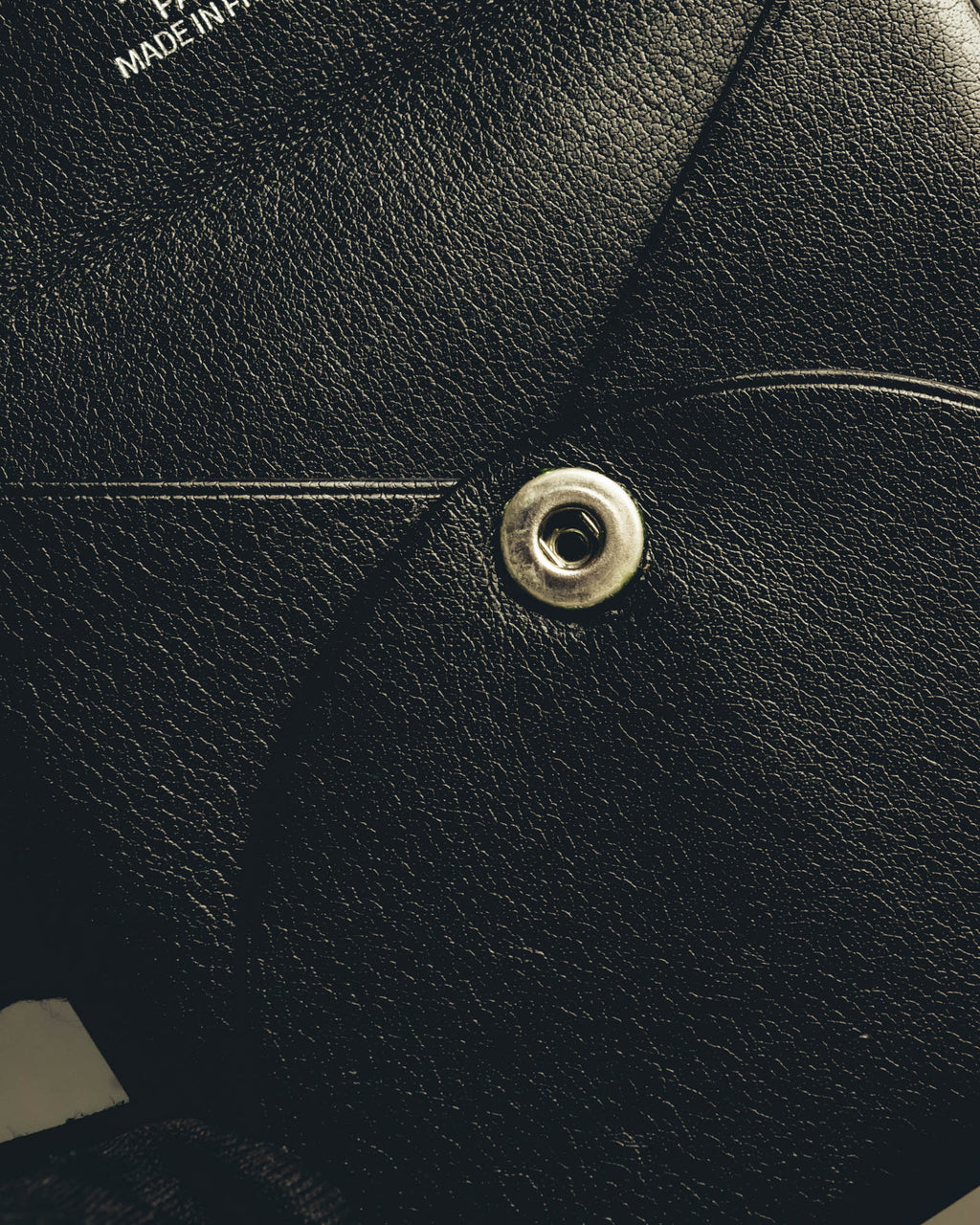 "Hermès" Black grained leather coin case