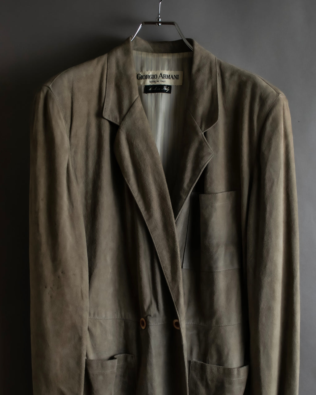 "GIORGIO ARMANI" Brushed shades suede leather long coat