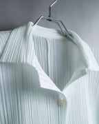 "PLEATS PLEASE ISSEY MIYAKE" Three-dimensional pleated long shirt