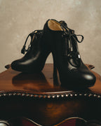 -SPECIAL- “Christian Dior” 00’s Ornate metal heel lace-up ankle boots