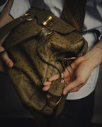 -SPECIAL- “YVES SAINT LAURENT” 00’s-10’s Ostrich leather top handle satchel