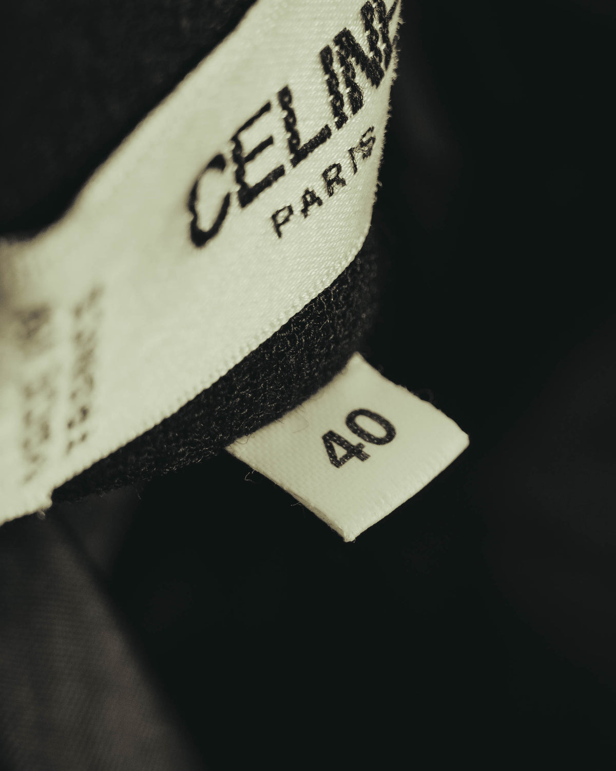 "CELINE" 80's Velvet collar maxi coat dress