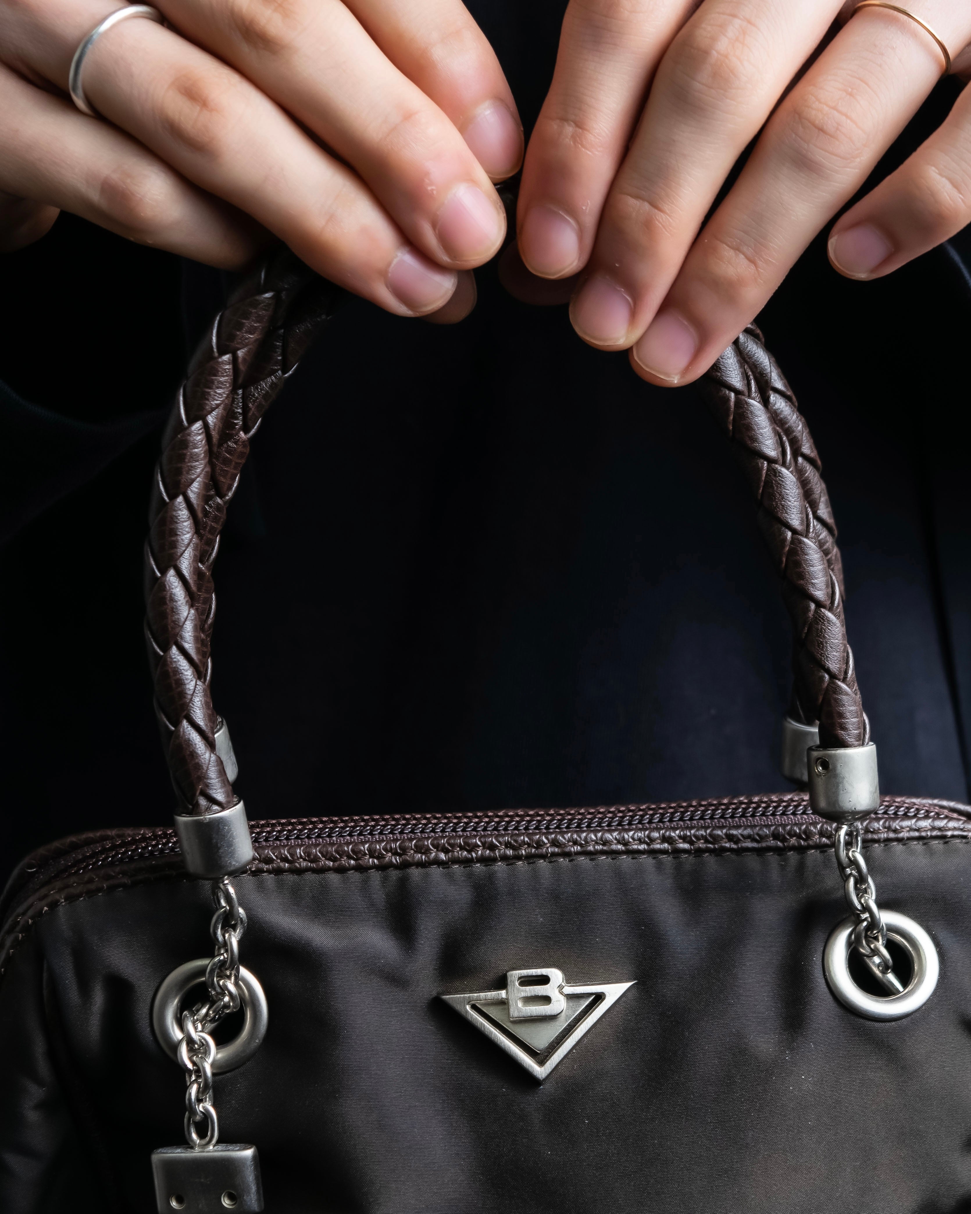 "BOTTEGA VENETA" 2way logo plate nylon bag