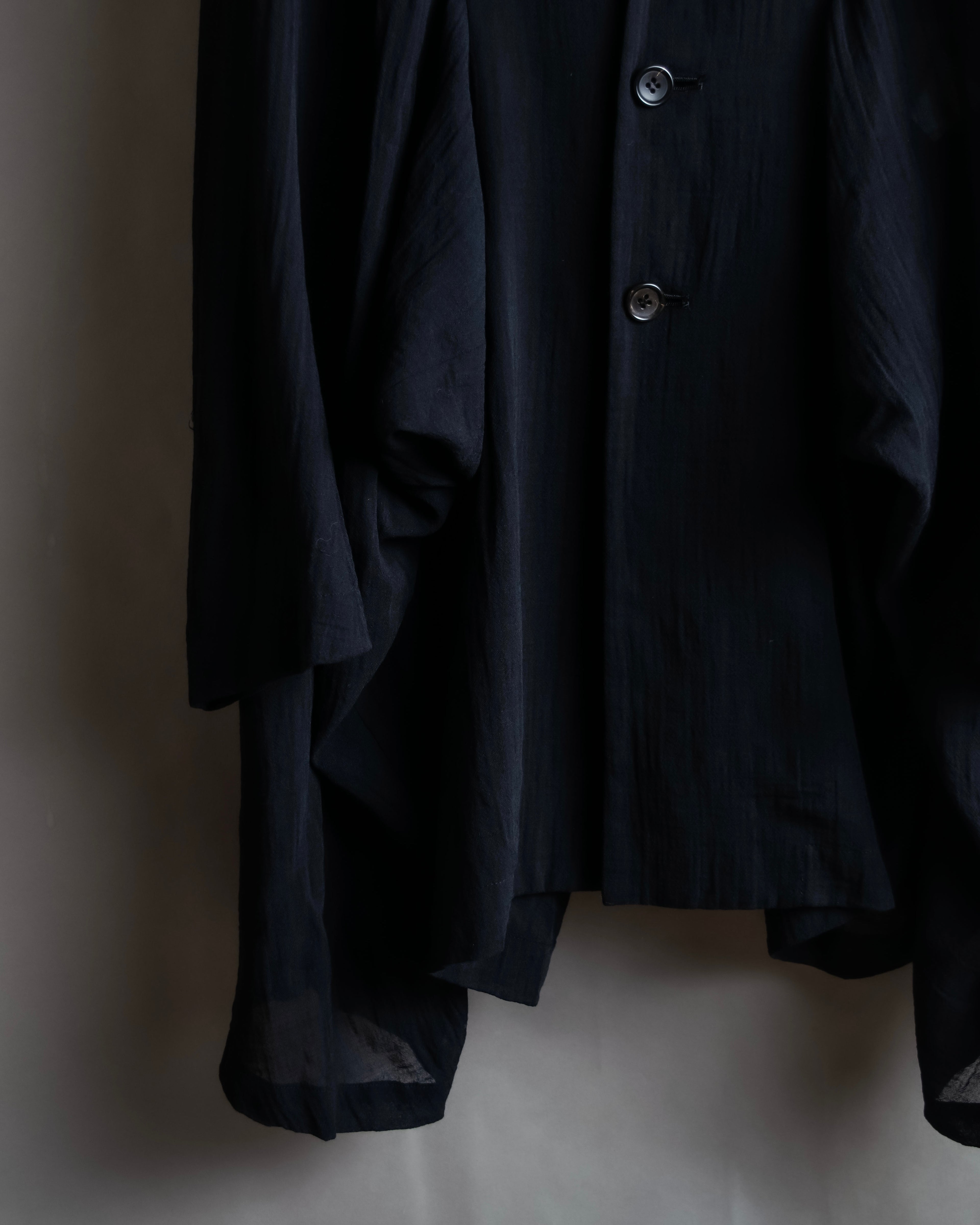 "COMME des GARCONS" 99SS sheer drape docking detail tailored jacket