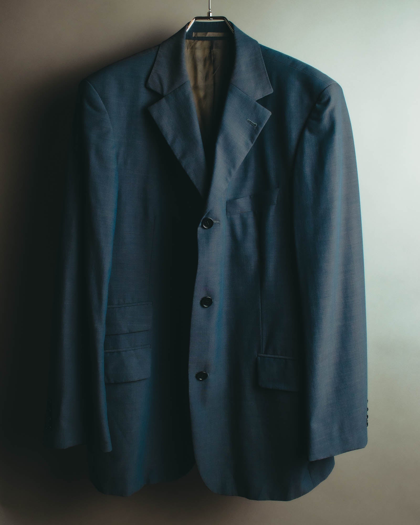 “Vintage” Textured blue tailored jacket