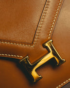 -SPECIAL- "HERMES" 70's-80's Vintage Lydie leather shoulder clutch bag