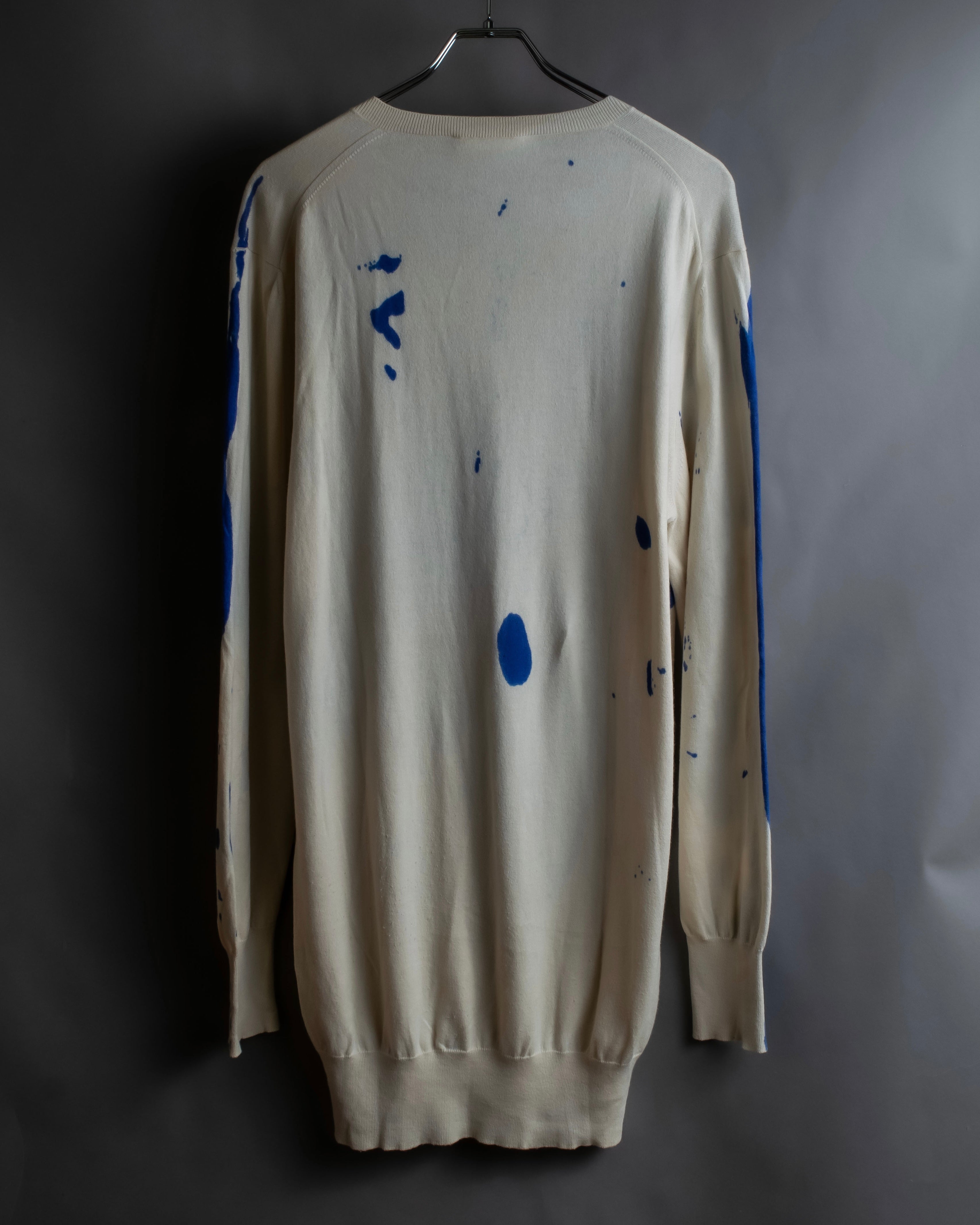 "Alexandar McQueen" Painted oversized V-neck knit