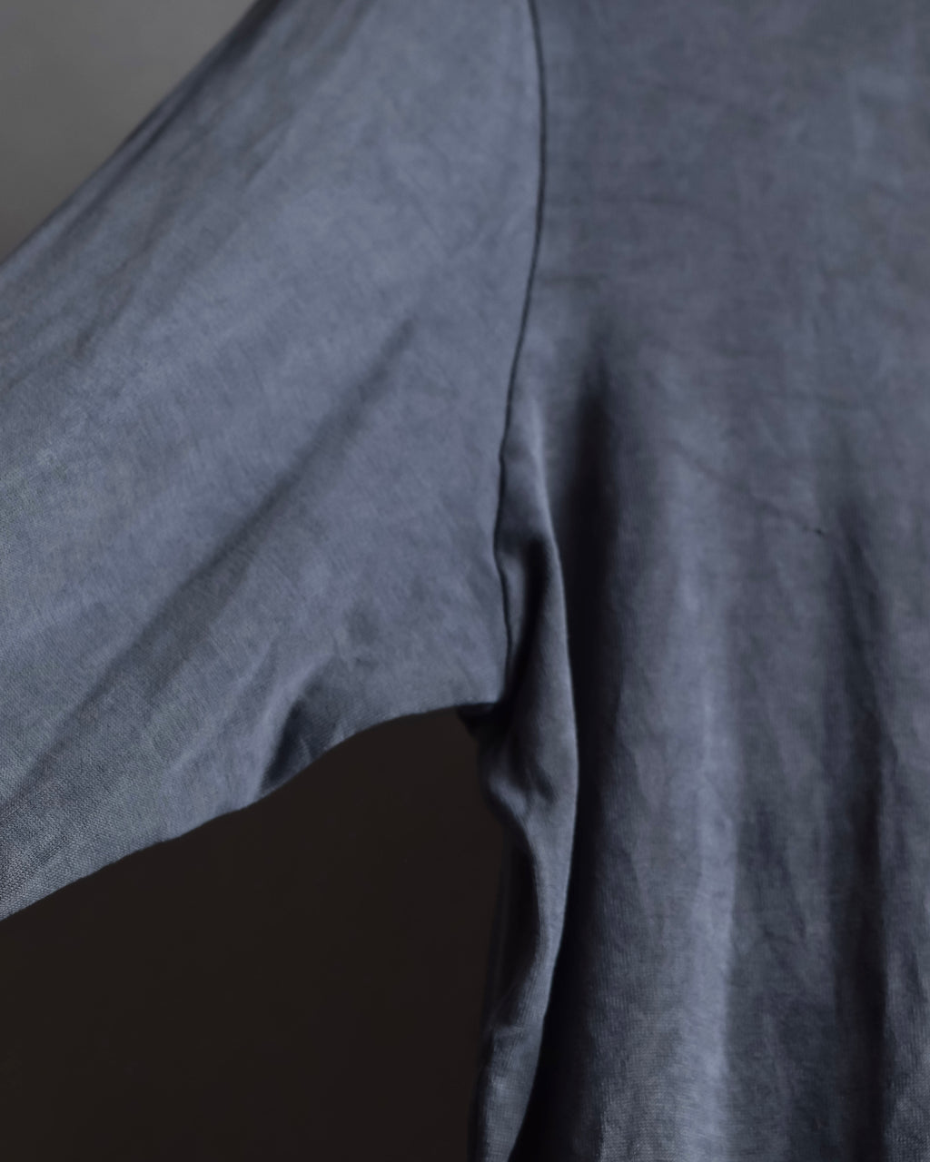 "HERMES" Margiela period Blue-grayish tone draped silk pullover