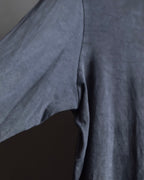 "HERMES" Margiela period Blue-grayish tone draped silk pullover