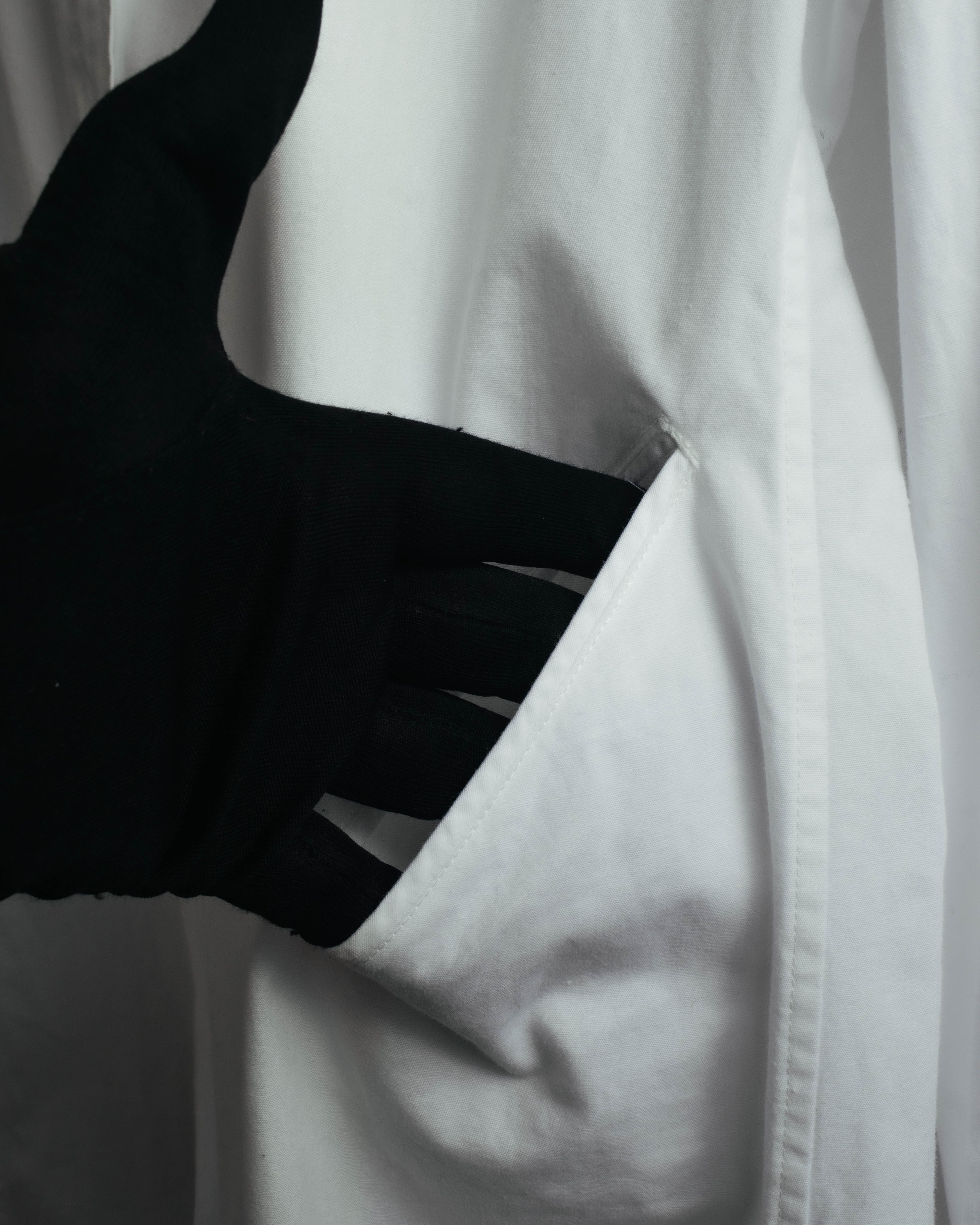 "Y's" 90's-00's Open collar long cotton shirt coat