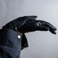 "HERMES" Leather switching design inner brushed feel gloves