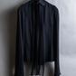 "YVES SAINT LAURENT" 2002 AW Scarf docking tulle design silk double zipper blouse